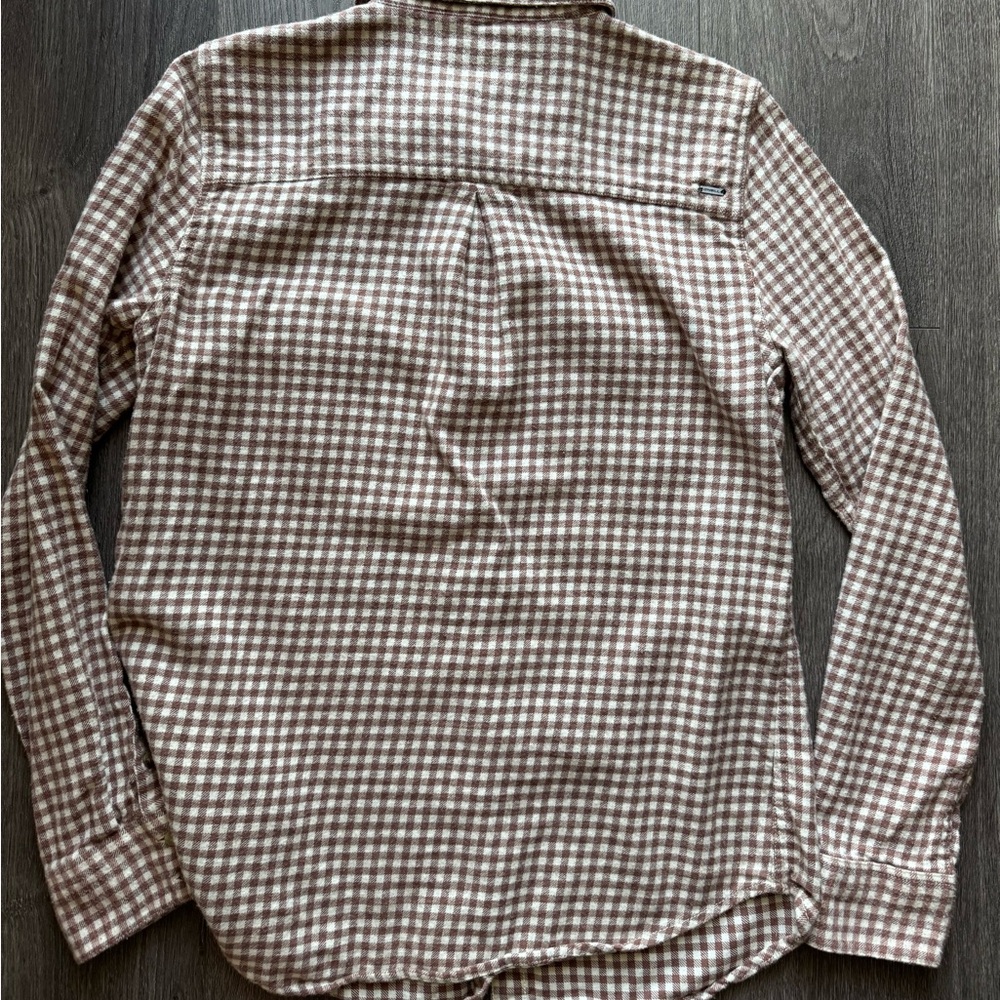 O'Neill Tan and White Plaid Button-Down Shirt - Picture 4 of 7